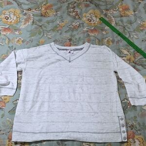 Talbots Light Gray V-Neck Sweater